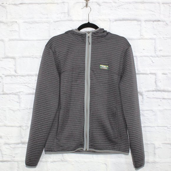 ll Other - LL BEAN Men's Gray Slightly Fitted Airlight Knit Full Zip Hoodie Size M
